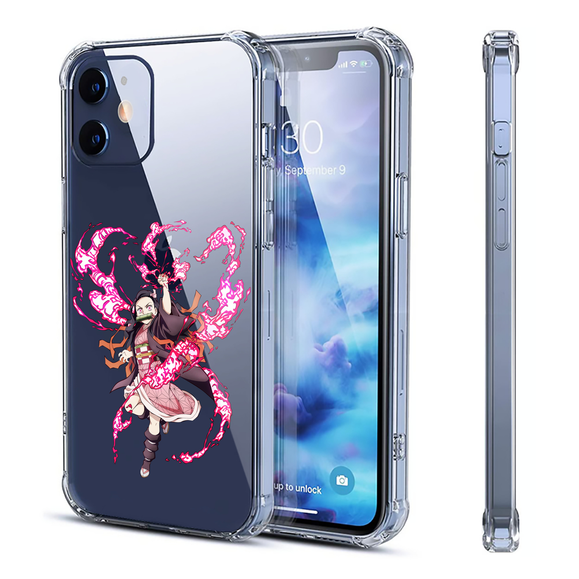 （画像用） 鬼滅の刃（きめつのやいば）竈門 禰󠄀豆子／かまど ねずこ Kamado Nezuko 【iPhone 12シリーズ対応】透明スマホケース（クリアソフトケース）